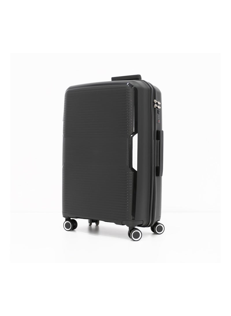 GIORDANO Hardshell Luggage Double Spinner Trolley Bag 3 Pieces Set,Black (S-20",M-24",L-28")  - Image 2