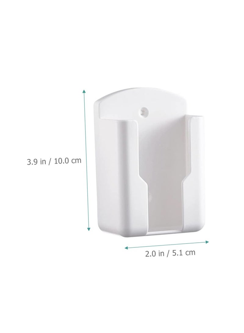 SYOSI 4 Pcs Wall Remote Holders, Wall Phone Holder Air Conditioner Remote Control Storage Box Headboard Wall Mount Phone Holder TV Remote Storage Box (White) - Image 3