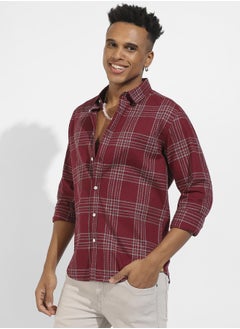 Instafab Plus Chalk Tartan Plaid Shirt  - Image 3