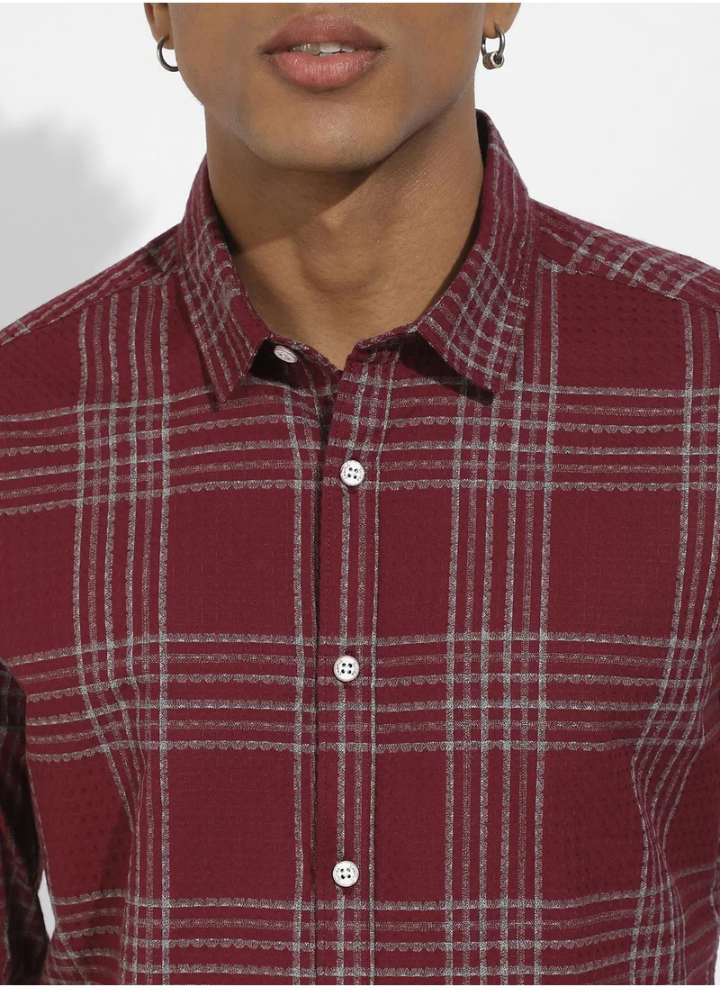 Instafab Plus Chalk Tartan Plaid Shirt