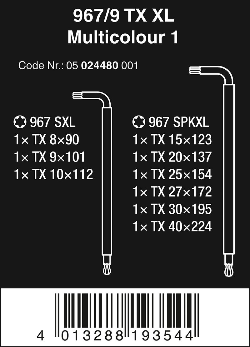 Wera - L-Key Set - 967/9 Tx Xl Multicolour (5024480001) - Image 2
