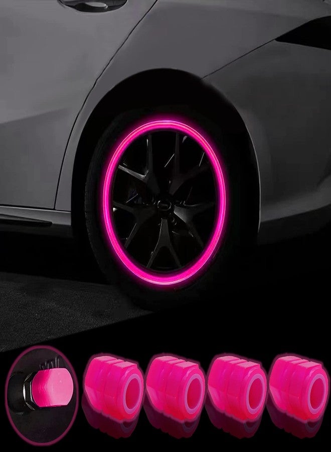OSIFIT 8PCS Car Tire Valve Stem Caps, Universal Noctilucent Waterproof Car Wheel Tire Caps, Suitable for Air Valve Caps for Cars, Motorcycles, Bicycles (Pink) - Image 5