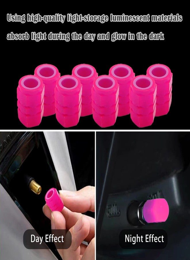 OSIFIT 8PCS Car Tire Valve Stem Caps, Universal Noctilucent Waterproof Car Wheel Tire Caps, Suitable for Air Valve Caps for Cars, Motorcycles, Bicycles (Pink) - Image 3