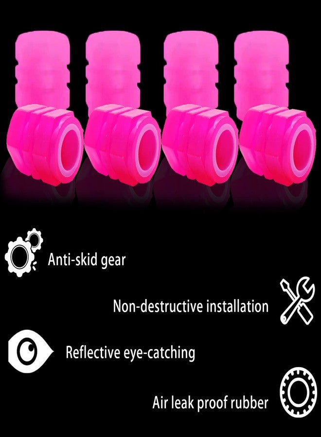 OSIFIT 8PCS Car Tire Valve Stem Caps, Universal Noctilucent Waterproof Car Wheel Tire Caps, Suitable for Air Valve Caps for Cars, Motorcycles, Bicycles (Pink) - Image 4
