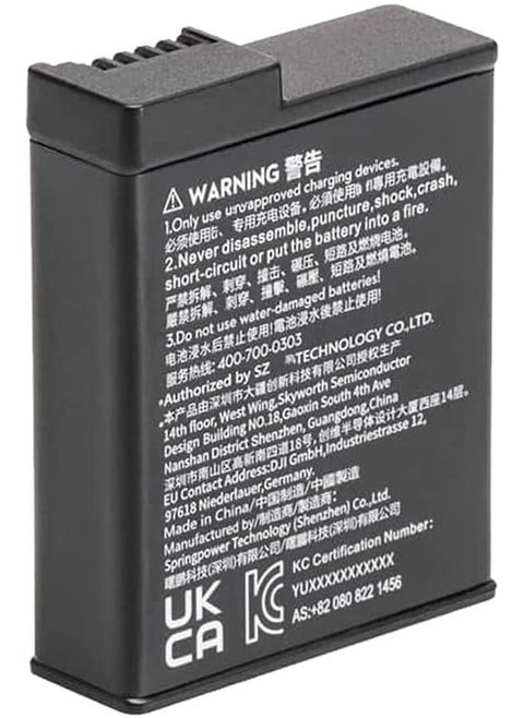 Yueli Original Osmo Action 3/Osmo Action 4  Extreme Battery 1770 mAh Cold Resistant Long Life Span for DJI Osmo Action 3/Osmo Action 4  Camera,Supports up to 160 Minutes of Battery Life