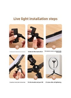 Generic Light Live Beauty Mobile Phone Light 10-inch Photography Live Light Photograph Light Desktop Ring Light Ring-Specifications:10inch Fill Light + Metal Tripod  - Image 4