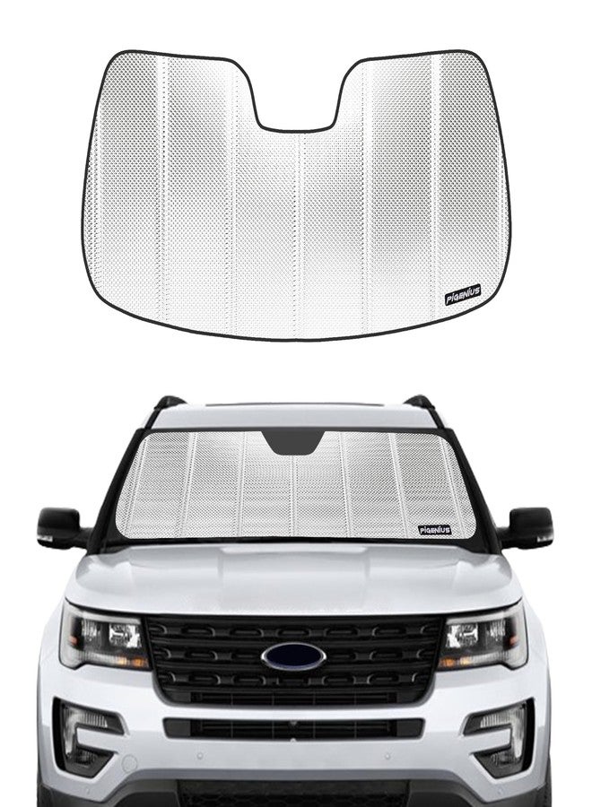 Pigenius Windshield Sun Shade for 2016-2019 Ford Explorer. 2024 Upgrade Reflective Aluminum Film Front Window Sunshade for Maximum Interior Protection - Image 1