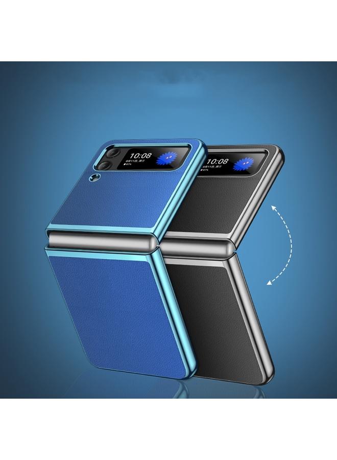 اس-توب جراب لهاتف Samsung Galaxy Z Flip4 مصنوع من الجلد العادي - Image 4