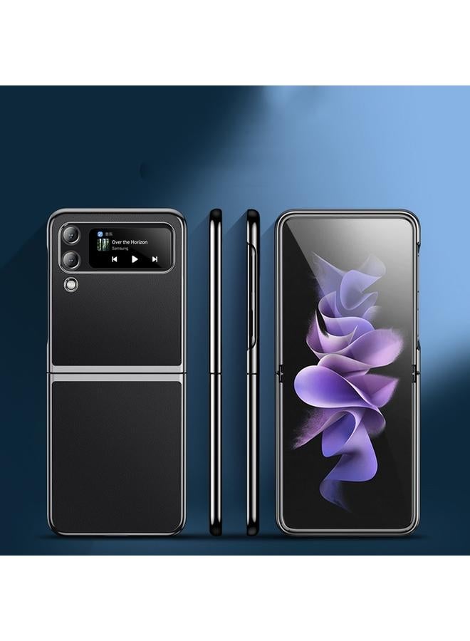 اس-توب جراب لهاتف Samsung Galaxy Z Flip4 مصنوع من الجلد العادي - Image 3