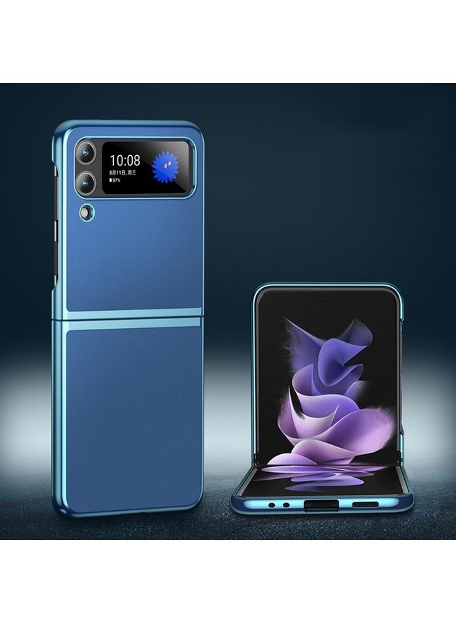 اس-توب جراب لهاتف Samsung Galaxy Z Flip4 مصنوع من الجلد العادي - Image 1