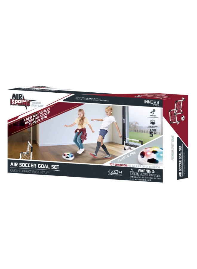 Hostfull Air Soccer Goal Set – LED Glowing Hover Ball with Indoor Soccer Goals – Portable Air-Powered Soccer Game for Kids – Battery Operated Indoor Sports Set - Image 1