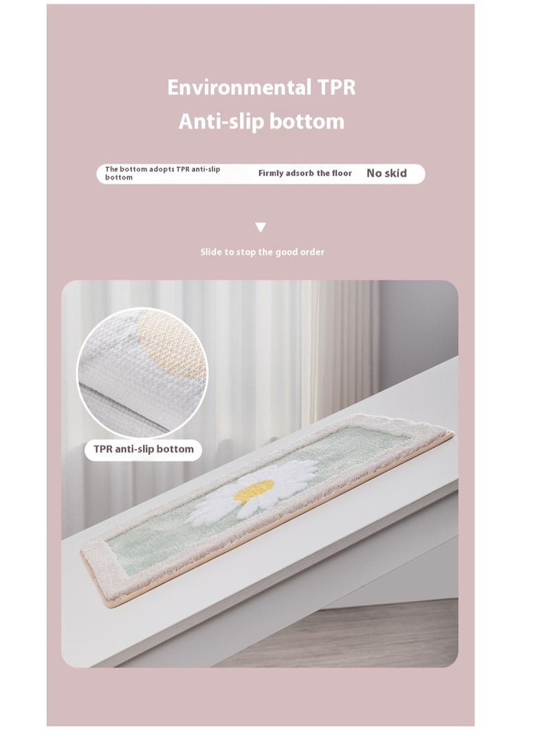 Bluejw Daisy Bath Mat Non-Slip Soft Adorable Boho Floral Bath Rugs Machine Washable Bathtub Mat Water Absorbent Plush Shaggy Carpet Thick Bathroom Kitchen Floor Microfiber Doormat 60x90cm - Image 3