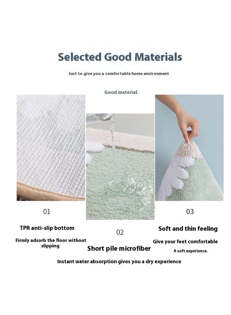 Bluejw Daisy Bath Mat Non-Slip Soft Adorable Boho Floral Bath Rugs Machine Washable Bathtub Mat Water Absorbent Plush Shaggy Carpet Thick Bathroom Kitchen Floor Microfiber Doormat 60x90cm - Image 2