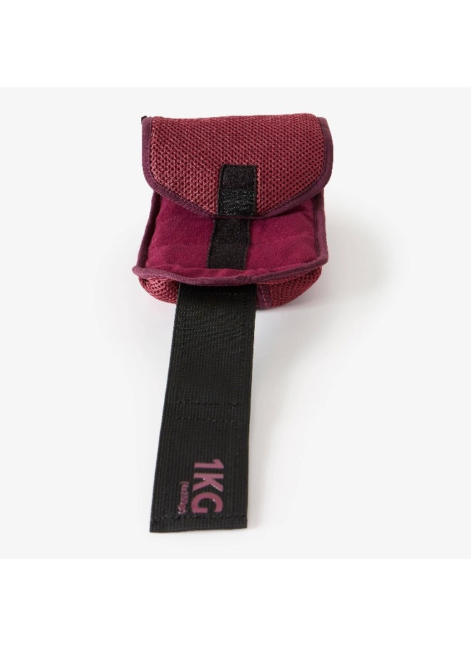 Domyos Domyos BY DECATHLON,Gym Ankle Weights Adjustable - 1 Kg Twin-Pack Burgundy 