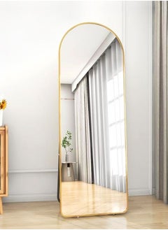 fashionhome Multipurpose Use Modern Scandinavian Arched Design Full Length Mirror Standing Hanging or Leaning Against Wall Large Bedroom Floor Mirror Dressing Mirror Wall-Mounted Mirror Round Corner Durable Iron Frame Decorative Mirror for Living Room Home Shops 80x180 cm  - Image 3