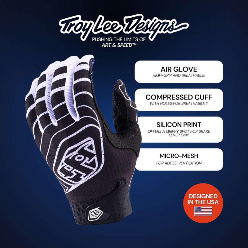 TLD Troy Lee Air MX Gloves - Medium Black - Image 2