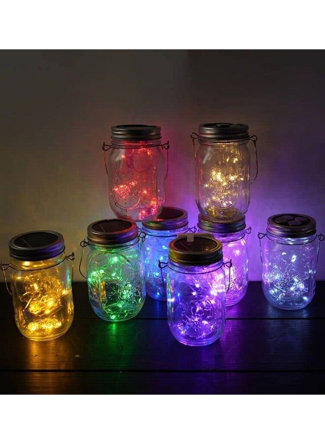 Miaro 8 Pack Mason Jar Lights, 20 Led Solar Warm White Fairy String Lights Lids Insert For Garden Deck Patio Party Wedding Multicolor - Image 4