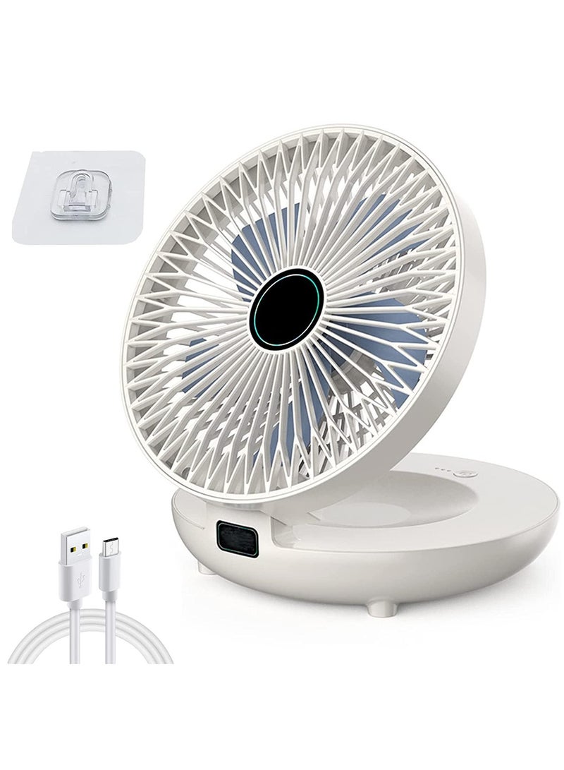 Excefore مروحة مطبخ منزلية مزدوجة الاستخدام، مروحة طاولة قوية محمولة مثبتة على الحائط، مروحة سطح مكتب تدور 120 درجة، مروحة طاولة قابلة للتعديل للمطبخ والمنزل، بيضاء، قابس مستقيم - غير قابلة لإعادة الشحن - Image 1