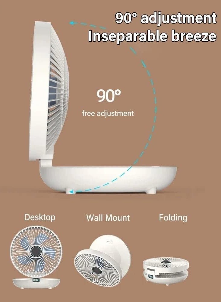 Excefore مروحة مطبخ منزلية مزدوجة الاستخدام، مروحة طاولة قوية محمولة مثبتة على الحائط، مروحة سطح مكتب تدور 120 درجة، مروحة طاولة قابلة للتعديل للمطبخ والمنزل، بيضاء، قابس مستقيم - غير قابلة لإعادة الشحن - Image 3