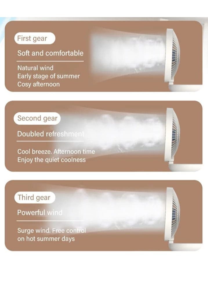 Excefore مروحة مطبخ منزلية مزدوجة الاستخدام، مروحة طاولة قوية محمولة مثبتة على الحائط، مروحة سطح مكتب تدور 120 درجة، مروحة طاولة قابلة للتعديل للمطبخ والمنزل، بيضاء، قابس مستقيم - غير قابلة لإعادة الشحن - Image 2