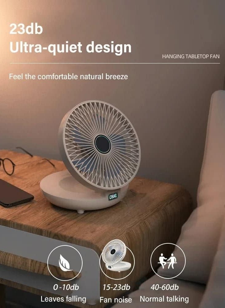 Excefore مروحة مطبخ منزلية مزدوجة الاستخدام، مروحة طاولة قوية محمولة مثبتة على الحائط، مروحة سطح مكتب تدور 120 درجة، مروحة طاولة قابلة للتعديل للمطبخ والمنزل، بيضاء، قابس مستقيم - غير قابلة لإعادة الشحن - Image 5