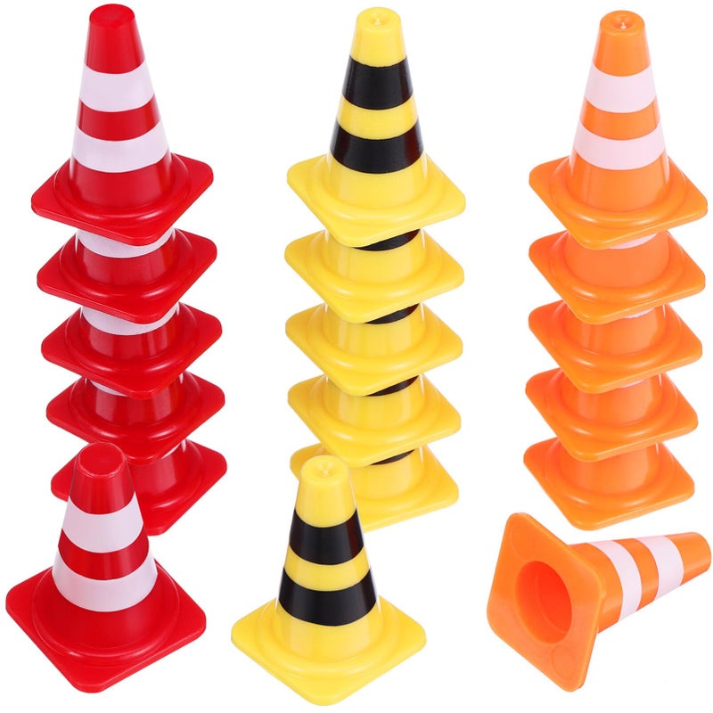 NUOBESTY 30pcs Mini Plastic Traffic Cones Tiny Simulation Safety Training Roadblock Cones Miniature Road Cones for Kids Multipurpose Construction Theme Party Sports Activity Cake Topper - Image 2