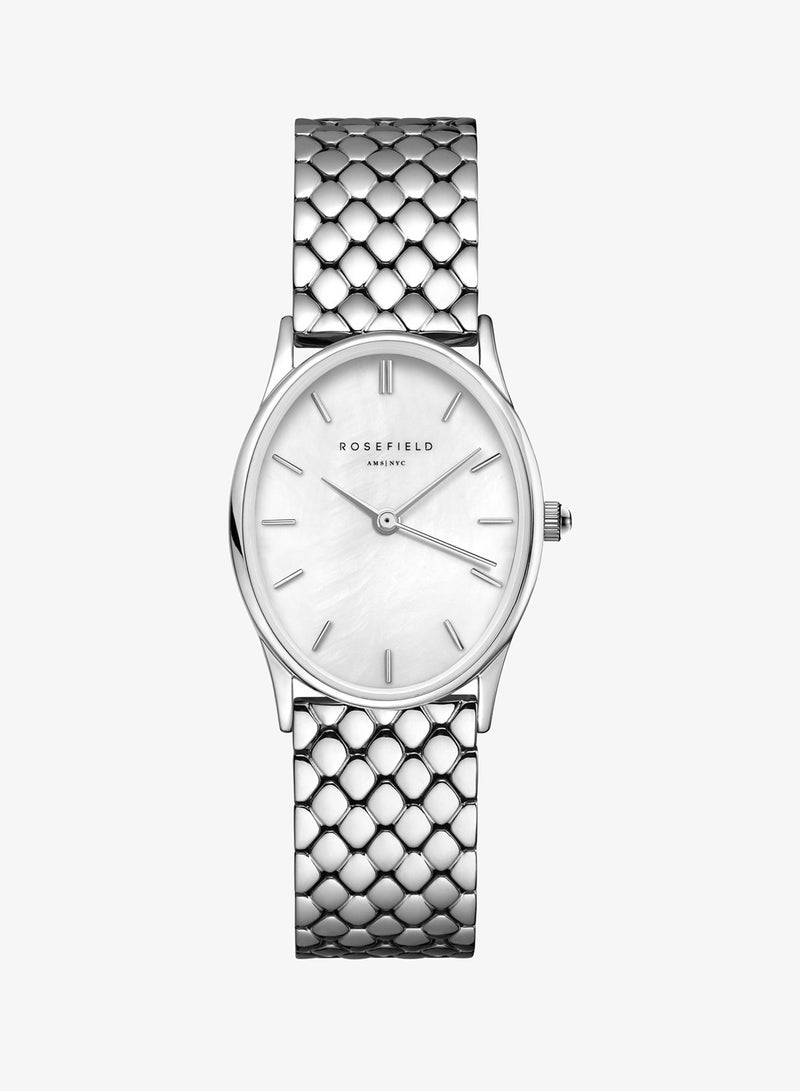 Rosefield Oval White MOP Steel Silver Women Watch - OWGSS-OV03 - Image 1