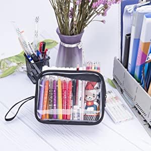 Lermende Toiletry Bag 2 Pack,Big Capacity Marker Bag For Kids Girl,Clear Pencil Pouch Marker Case Stationary Bag for Office Colleage Teen Student,Clear Pouch Travel Toiletry bag For Women - Image 3