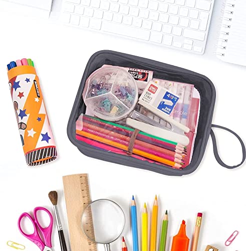 Lermende Toiletry Bag 2 Pack,Big Capacity Marker Bag For Kids Girl,Clear Pencil Pouch Marker Case Stationary Bag for Office Colleage Teen Student,Clear Pouch Travel Toiletry bag For Women - Image 2