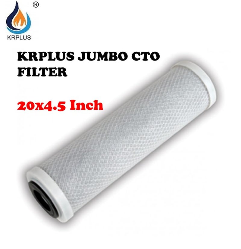 KRplus KRPLUS Big Blue Carbon Block CTO Water Filter 20 Inch PP Sediment Filter Whole House Heavy Duty DualGradient Density Spun Polypropylene Replacement Filter Cartridge 45 Inch OD Dia Set Of 2  - Image 2