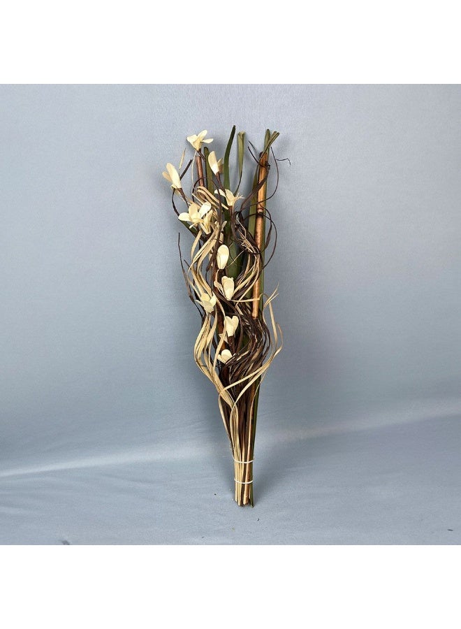 DANUBE HOME Danube Home Fleur Palm Curly Ting Bamboo Hollow Bouquet - Beige 70Cm Preserved Flower Decorations For Home Decor & Event Styling Timeless Natural Beauty & Elegance Decorative Home Accessories 