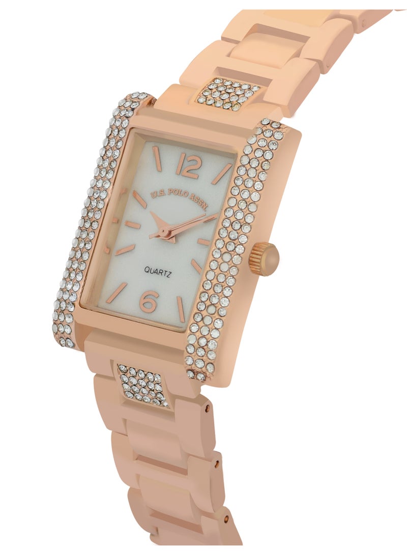 U.S. Polo Assn. Women's Quartz Watch Analog Display and rose gold tone Set watch - Image 2