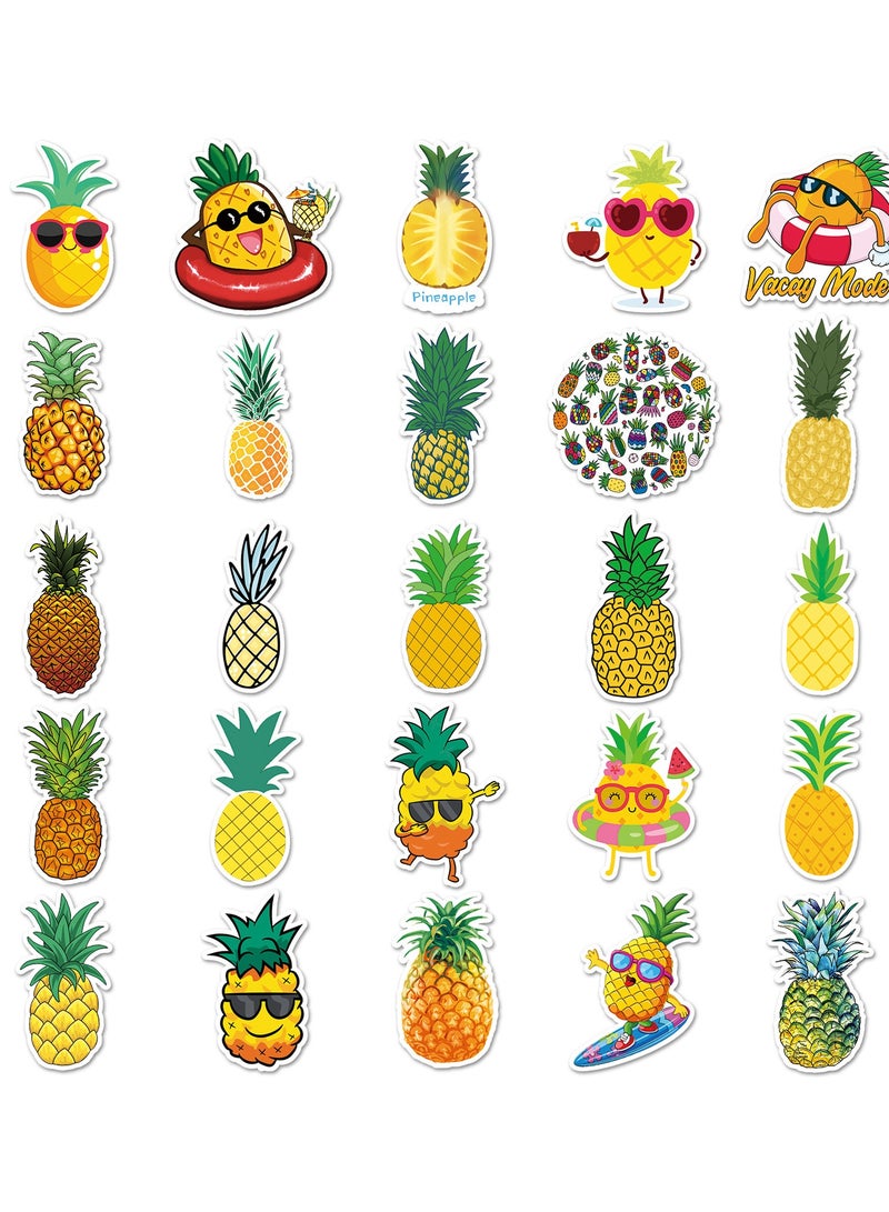 Pineapple Stickers for Teens Boy Girls Kids 50 Pcs Cartoon Vinyl Waterproof Stickers for Laptop Computer Phone Tablet Luggage Flasks Water Bottle Bike Car Notebook Cute Fruit Decals Pack - Image 2