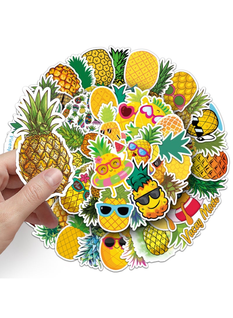 Pineapple Stickers for Teens Boy Girls Kids 50 Pcs Cartoon Vinyl Waterproof Stickers for Laptop Computer Phone Tablet Luggage Flasks Water Bottle Bike Car Notebook Cute Fruit Decals Pack - Image 5