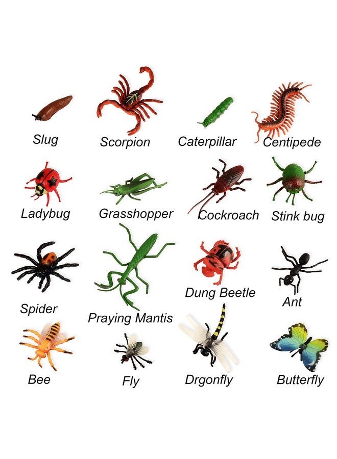 BOHS Bug Play Figures Realistic Insect Toys For Educational Projects 16 Pcs 23 Inch In Length Perfect Party Favors Birthday Cake Stand - Image 3