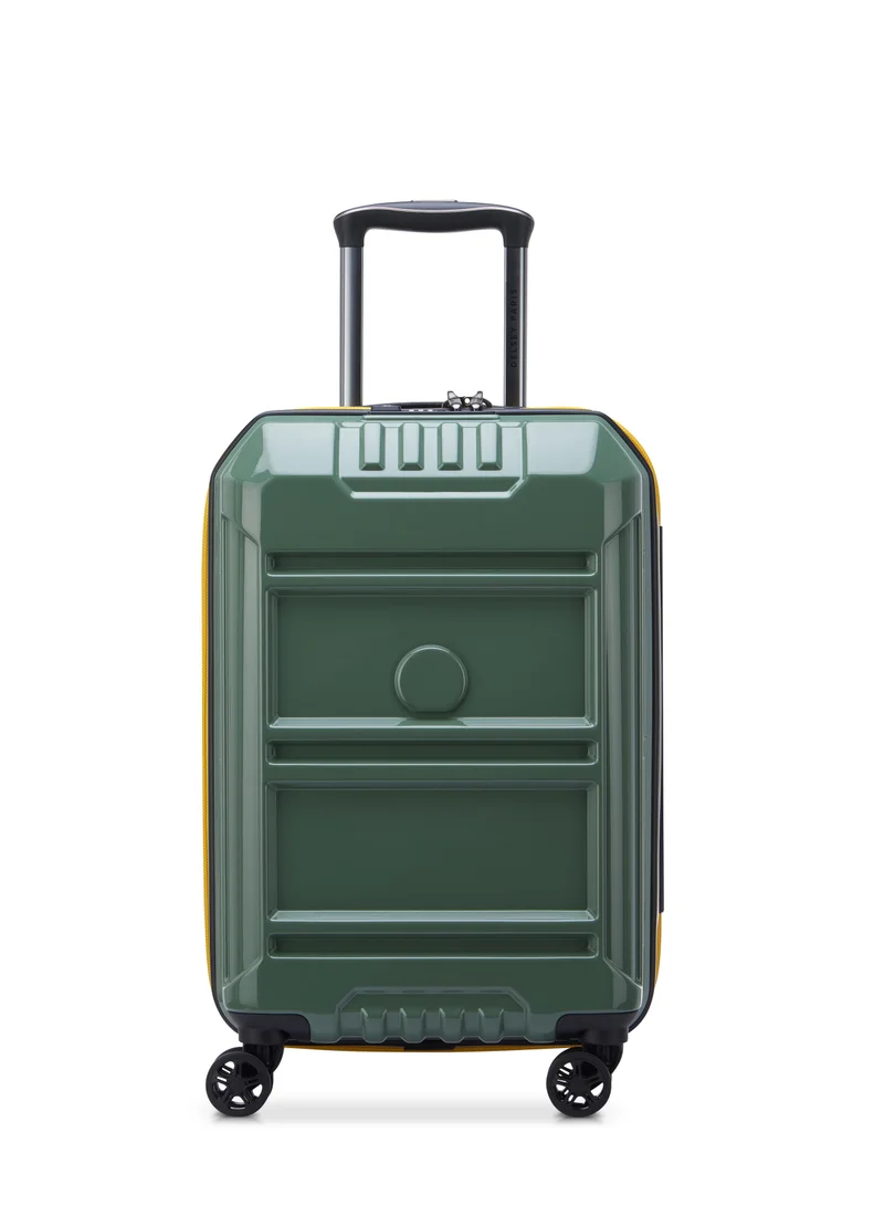 DELSEY Paris Rempart 55cm Hardcase Expandable 4 Double Wheel Flex Cabin Luggage Trolley - Army Glossy