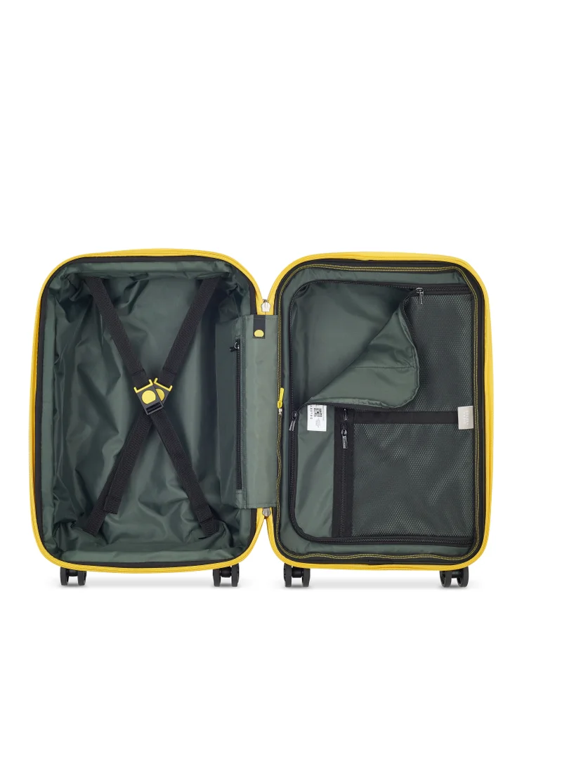 DELSEY Paris Rempart 55cm Hardcase Expandable 4 Double Wheel Flex Cabin Luggage Trolley - Army Glossy