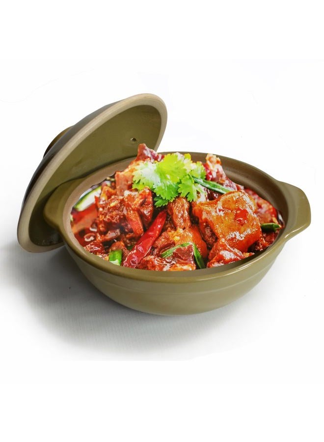 ZHCHSH Casserole Clay Pot Heat-resistant Premium Ceramic Bowls Lid Cooking Soup Crock French Onion (70 oz/2100ml) - Image 1