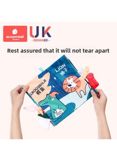 Generic Kechao Tail Cloth Book Early Education Baby Tearable Three-dimensional Chewed 6-12 Months Baby Educational Hand-tearing Toys-Color:Cognitive Tail Cloth Book  Built-in BiBi Device, Paper  - Image 4