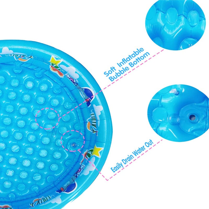 Big Summer 3 Rings Kiddie Pool for Toddler 48X12Kids Swimming Pool Inflatable Baby Ball Pit Pool Small Infant Pool Blue - Image 3