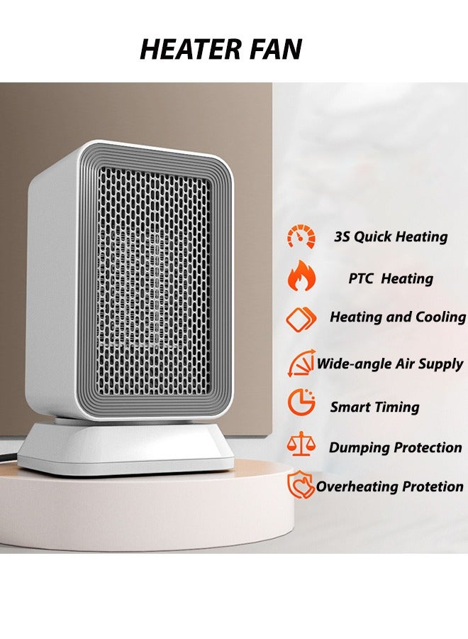 جوشبيرغ مدفأة PTC، مدفأة مروحة - طاقة ساخنة وباردة، 3 أوضاع لدرجة الحرارة، تذبذب 45 درجة، وضع ECO وحماية أمان للمنزل/المكتب - Image 2