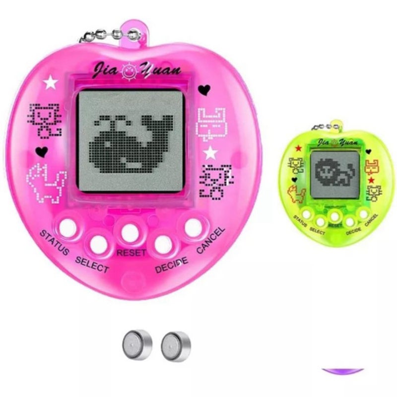 2Pcs Virtual Pet Game Mini Heart Shape Multi Pet Modes Digital Electronic Pets Toys Gift - Image 1