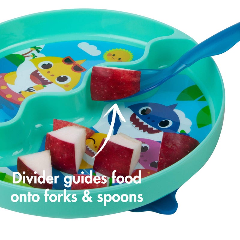The First Years Pinkfong Baby Shark Divided Suction Plate- Dishwasher Safe Baby Plates with Suction Cups - Baby Feeding Essentials for Solid Food Baby Led Weaning - Image 4
