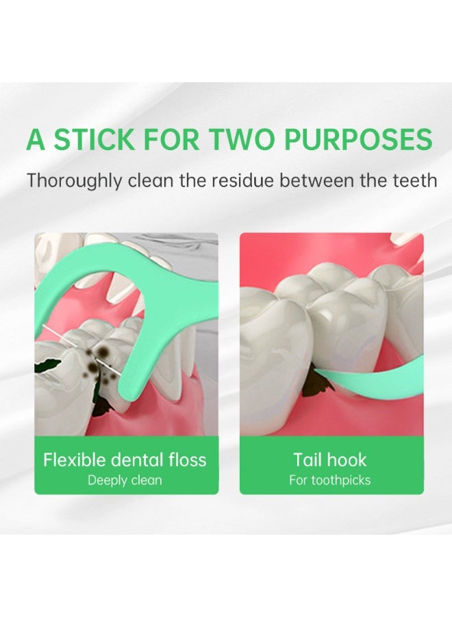 QZ 300 Packs Of Dental Floss Picks, Toothbrush Sticks, With Built-In Mint Fragrance For a More Comfortable And Hygienic Brushing Experience, Dental Care Products, For Household Use (300 Pieces) - Image 4