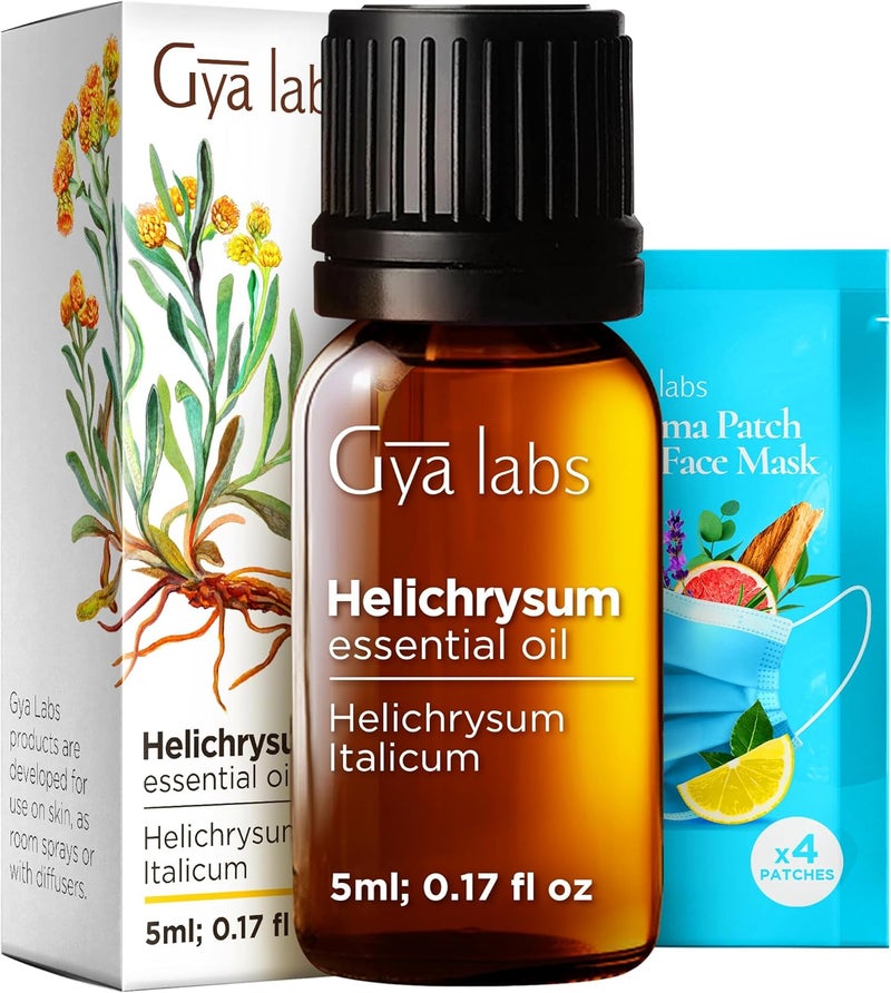 Gya Labs Helichrysum Essential Oil - 0.17 Fl Oz - for Hair, Skin, Diffuser, Aromatherapy & DIY Candle Making Scent - Image 1
