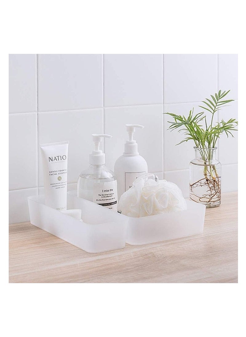 Arabest 5 PCS Clear Drawer Organizers Set, 4 Sizes Plastic Vanity Drawer Organizers and Storage Bins, Desk Drawer Organizer Trays with Non-slip Silicone Pads for Makeup,Bathroom and Kitchen  - Image 4