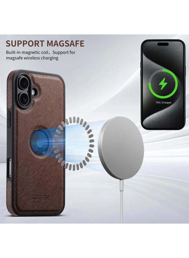 سوتين جراب لهاتف iPhone 16 Plus G1 Cross Texture MagSafe - Image 4