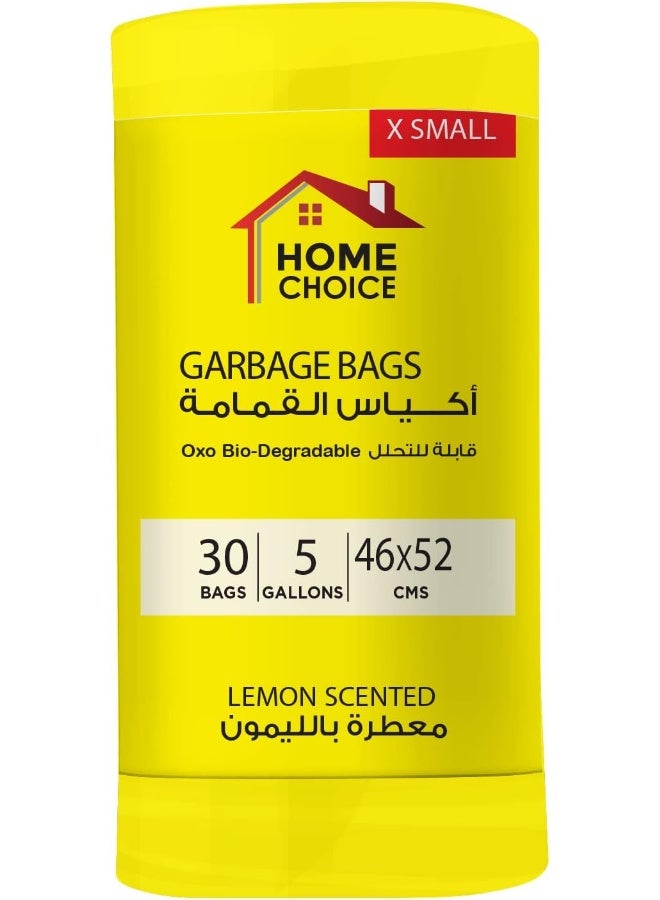 HOME CHOICE 5 Gallons Scented-LEMON, Pack of 30-Pieces, Size 46*52 cm Scented Trash Bags, Bio-degradable Garbage Bags Roll,Bin Liners - Image 2