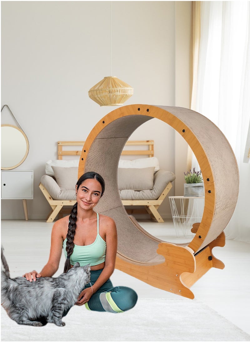 Kidle - Cat Running Wheel Pet Cat Treadmill Exercise Wheel Cat Running Roller Cat Scratching Board Fitness Treadmill Cat Climbing House Running Spinning Toy for Cats Movement Wheel - Image 1