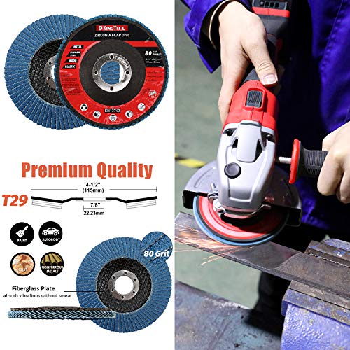 KingTool 27pcs Angle Grinder Wheel Set, Grinder Disc Set Includes 20pcs Cutting Wheel, 5pcs Grinding Wheel, 2pcs Flap Discs with 4-1/2" Diameter and 7/8" Arbor for Steel and Stainless Cutting Grinding - Image 5